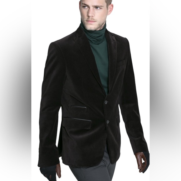 Zara Other - Zara basic men black velvet blazer size 40